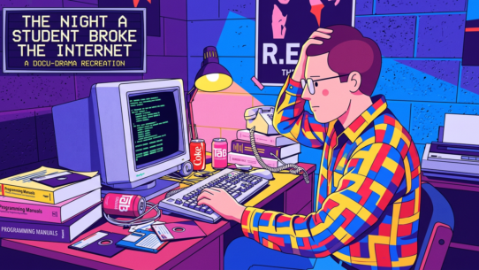 Self-replicating software spreading across the early internet