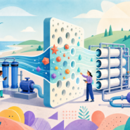 Engineers guide seawater through reverse-osmosis membranes that separate salt from fresh water